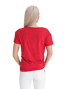 Sam 73 Červené dámské volné tričko s potiskem SAM 73