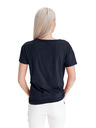 Sam 73 Tmavě modré dámské volné tričko s potiskem SAM 73