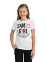 Sam 73 Bílé holčičí tričko s potiskem SAM 73