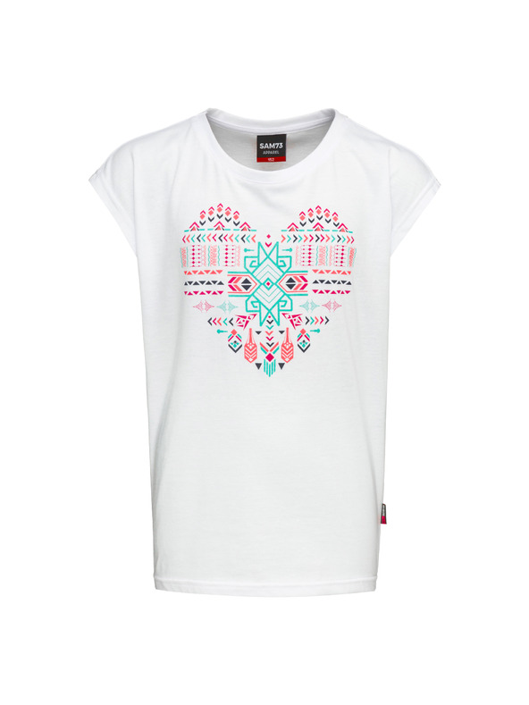 Sam 73 Bílé holčičí tričko s potiskem SAM 73