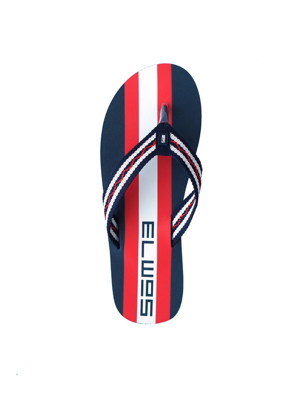 Sam 73 Červeno-modré pánské pruhované žabky SAM 73