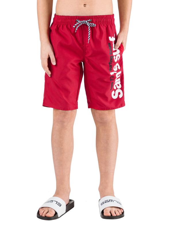 Sam 73 Červené klučičí plavky s potiskem SAM 73