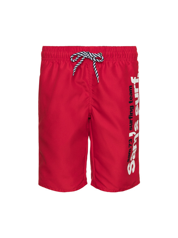Sam 73 Červené klučičí plavky s potiskem SAM 73