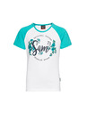 Sam 73 Zeleno-bílé holčičí tričko s potiskem SAM 73