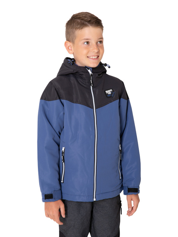 Sam 73 Černo-modrá klučičí zimní bunda s kapucí SAM 73 Luke