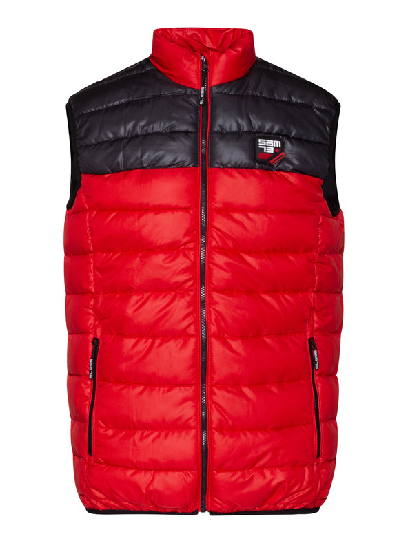 Sam 73 Černo-červená pánská prošívaná vesta SAM 73 Donald