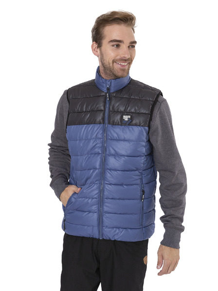 Sam 73 Černo-modrá pánská prošívaná vesta SAM 73 Donald