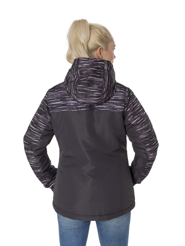 Sam 73 Růžovo-černá dámská žíhaná zimní bunda SAM 73