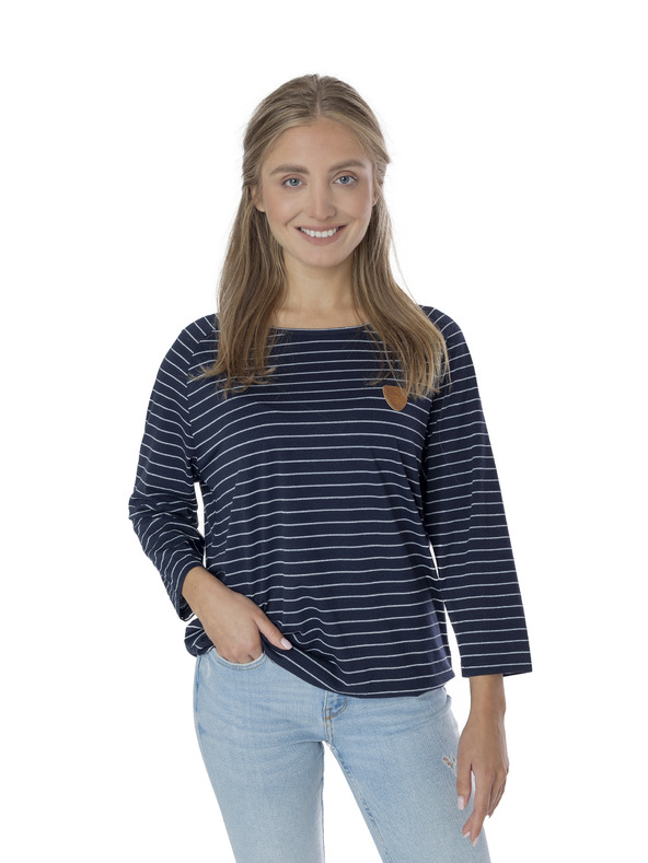 Sam 73 Tmavě modré dámské pruhované tričko SAM 73