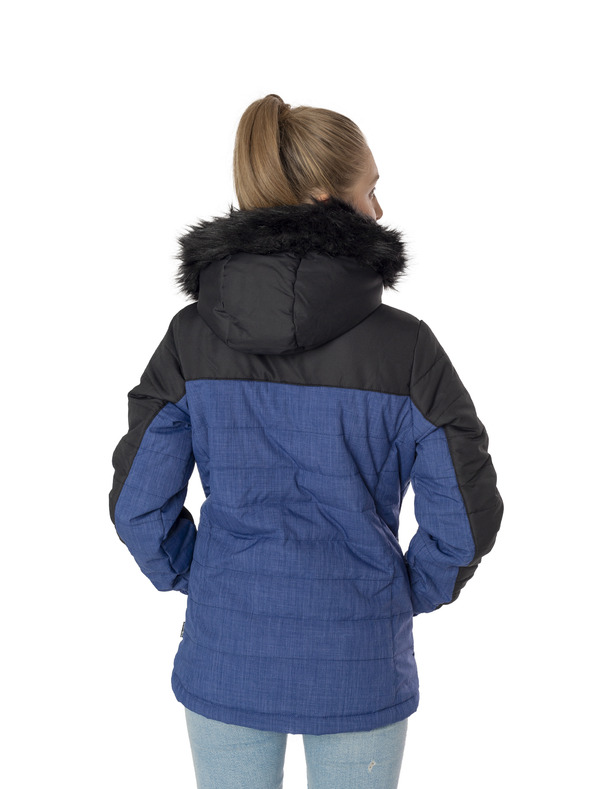 Sam 73 Černo-modrá dámská zimní bunda s kapucí SAM 73