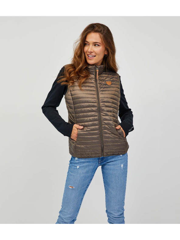 Sam 73 Hnědá dámská prošívaná vesta Sam 73