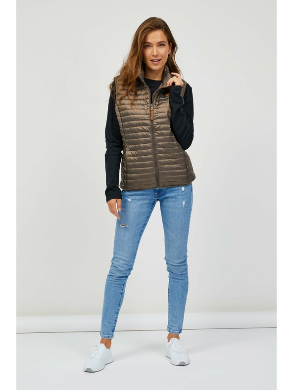 Sam 73 Hnědá dámská prošívaná vesta Sam 73