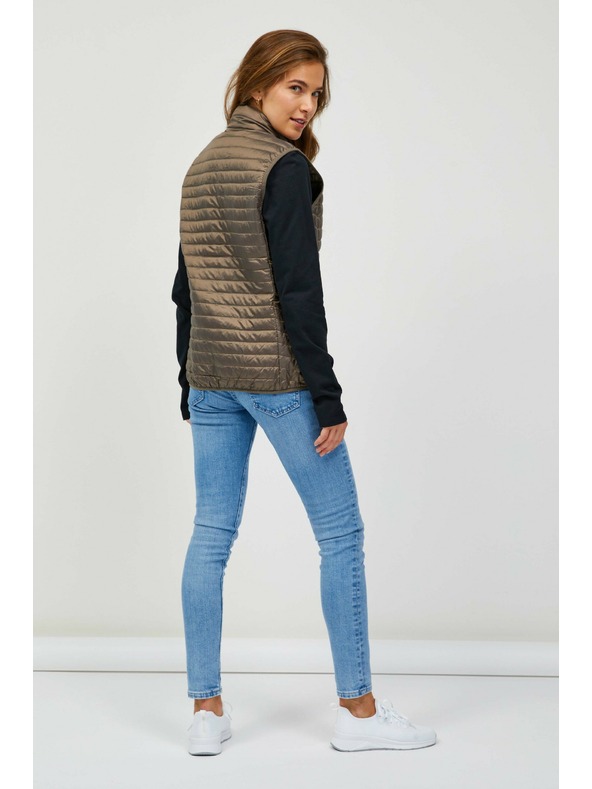 Sam 73 Hnědá dámská prošívaná vesta Sam 73