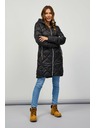 Sam 73 Černý dámský prošívaný kabát s kapucí Sam 73