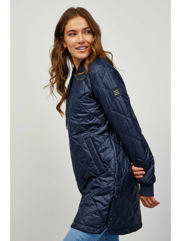 Sam 73 Tmavě modrý dámský prošívaný kabát Sam 73