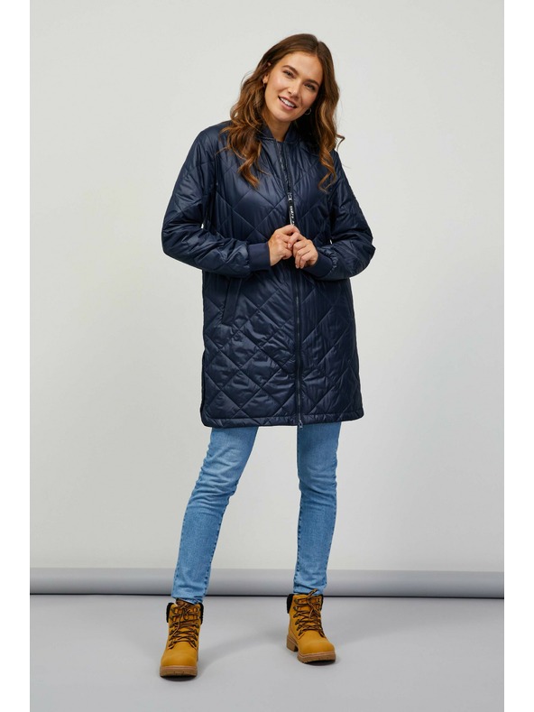Sam 73 Tmavě modrý dámský prošívaný kabát Sam 73
