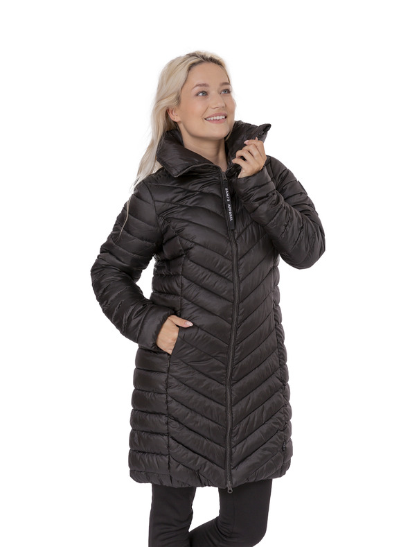 Sam 73 Tmavě šedý dámský prošívaný kabát Sam 73