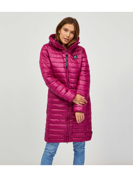 Sam 73 Tmavě růžový dámský prošívaný kabát Sam 73