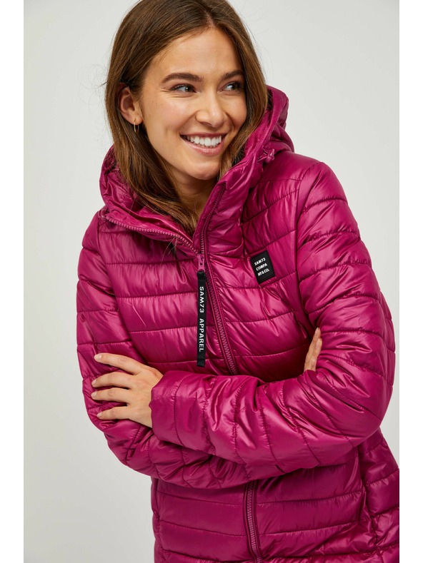 Sam 73 Tmavě růžový dámský prošívaný kabát Sam 73