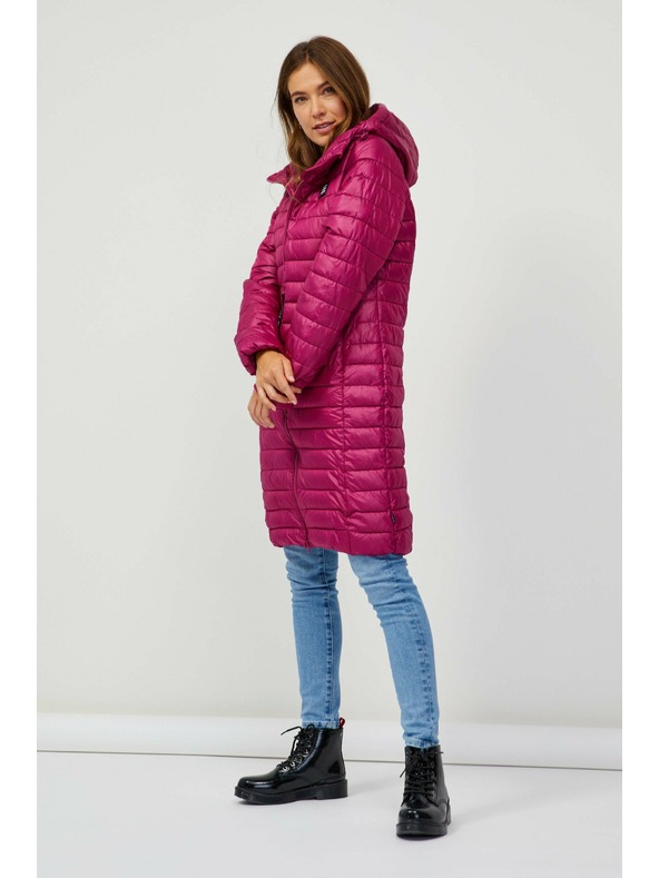 Sam 73 Tmavě růžový dámský prošívaný kabát Sam 73