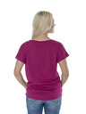 Sam 73 Tmavě růžové dámské tričko s potiskem SAM 73