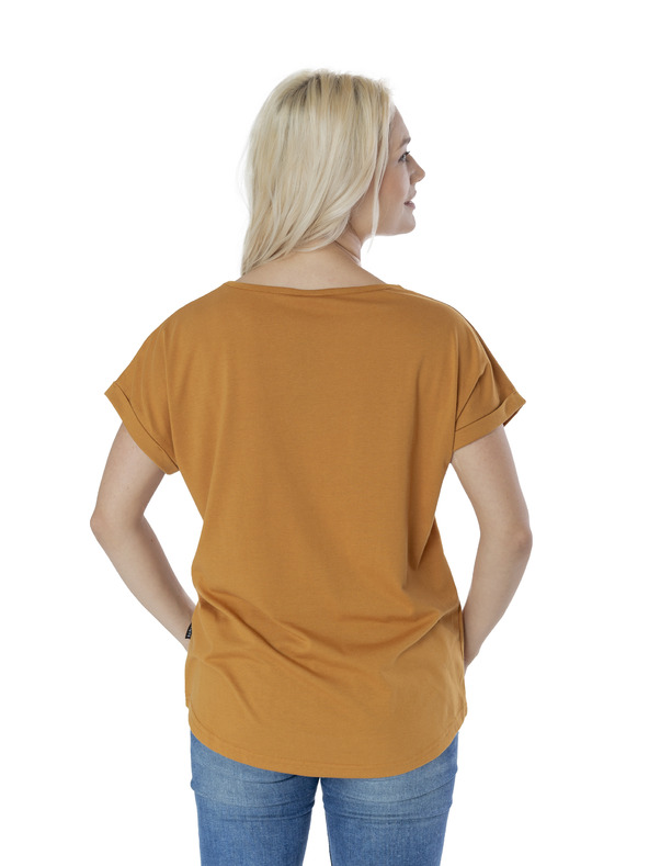 Sam 73 Hořčicové dámské tričko s potiskem SAM 73