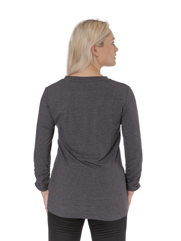 Sam 73 Tmavě šedé žíhané dámské tričko SAM 73