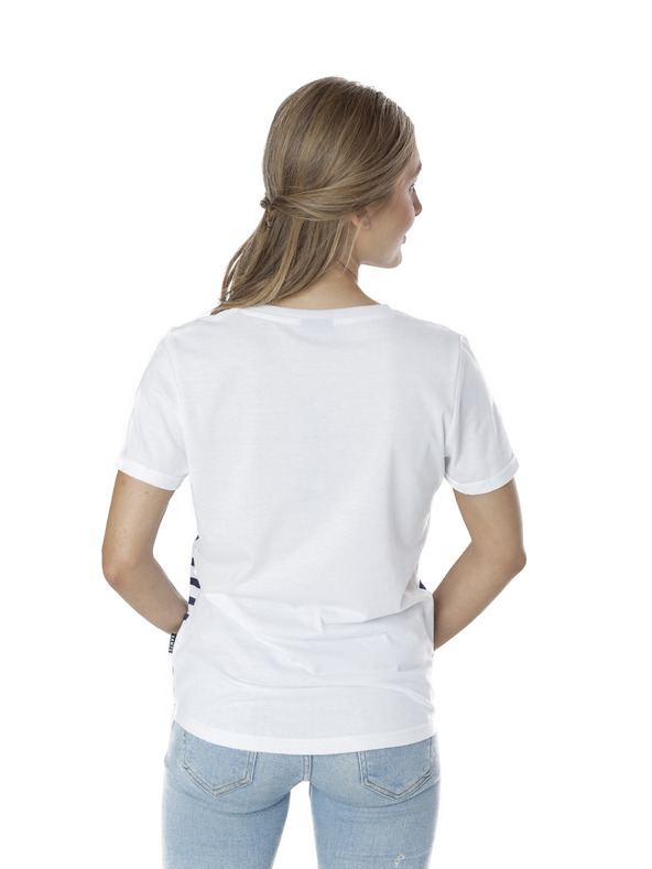 Sam 73 Modro-bílé dámské pruhované tričko SAM 73