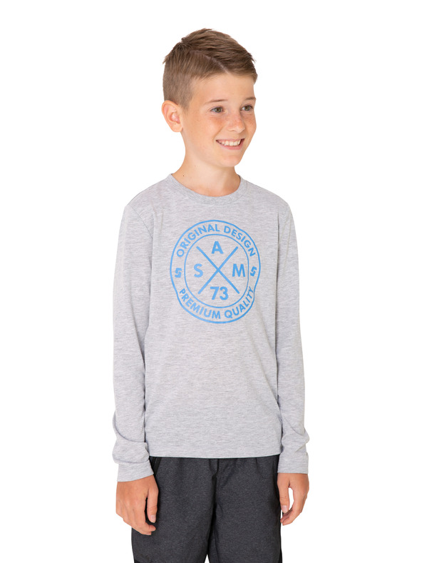 Sam 73 Světle šedé klučičí tričko s potiskem SAM 73