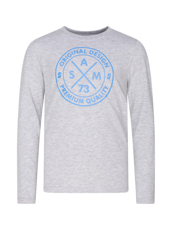 Sam 73 Světle šedé klučičí tričko s potiskem SAM 73