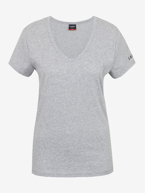 Sam 73 Světle šedé dámské žíhané tričko SAM 73 Una