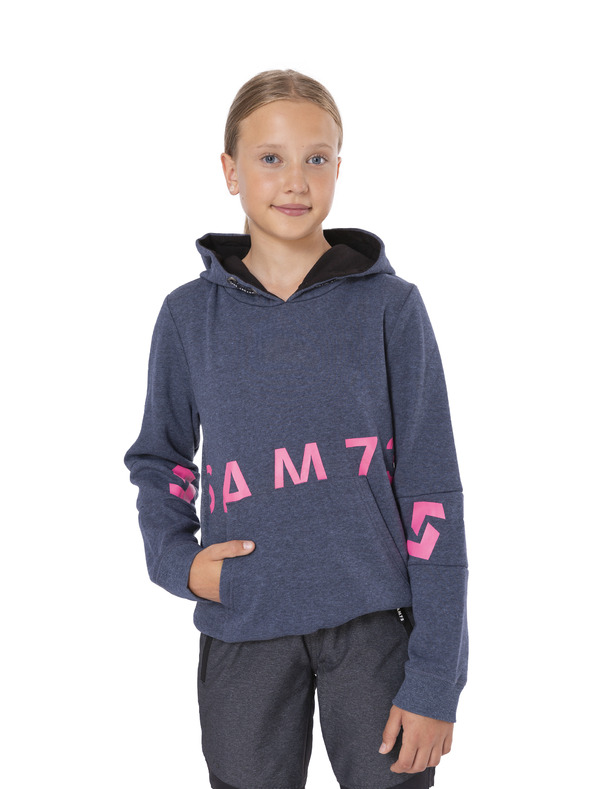 Sam 73 Tmavě modrá holčičí mikina s potiskem SAM 73