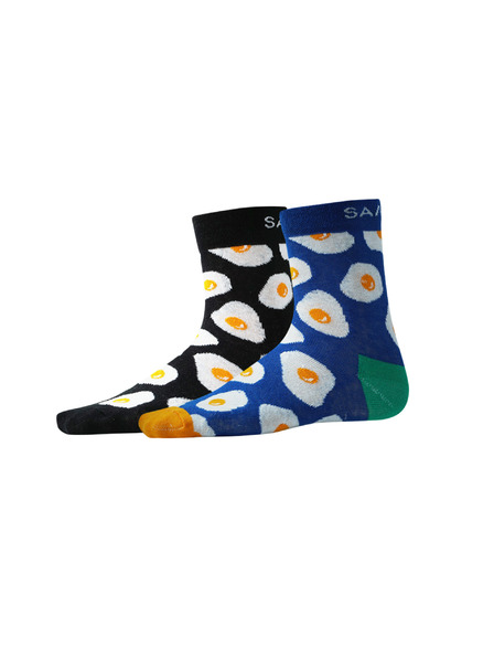Sam 73 Sada dvou párů vzorovaných ponožek v černé a modré barvě SAM 73 Anidal