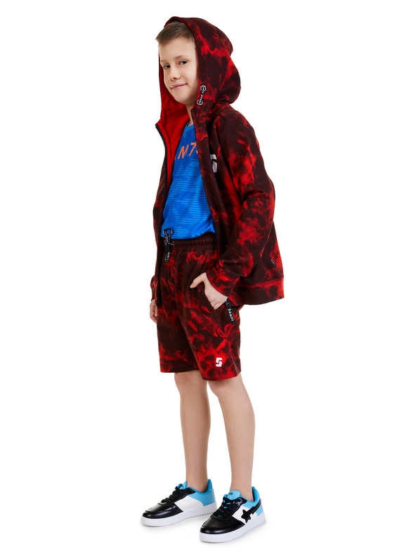 Sam 73 Červené chlapecké vzorované kraťasy SAM 73 Graham