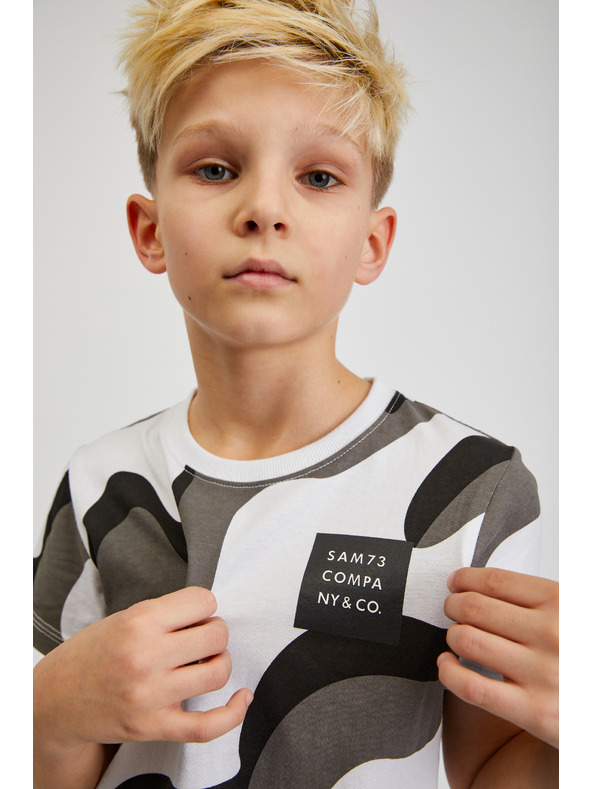 Sam 73 Šedé klučičí vzorované tričko  SAM 73 Oscar