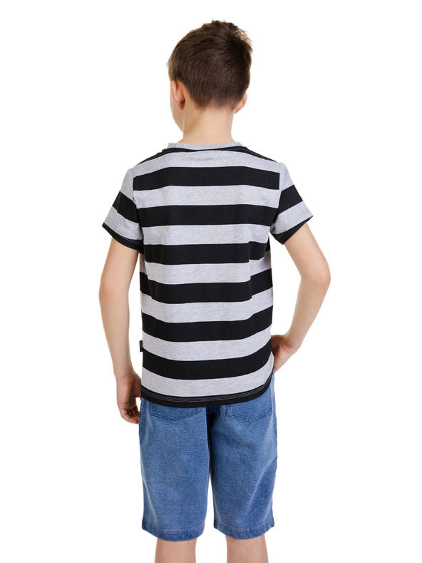 Sam 73 Černo-šedé klučičí pruhované tričko SAM 73 Stanley