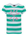 Sam 73 Bílo-zelené dětské pruhované tričko SAM 73 Siobhan