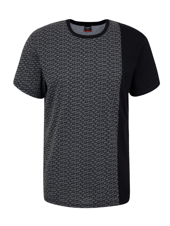 Sam 73 Černé pánské vzorované tričko SAM 73 Paul