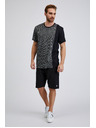 Sam 73 Černé pánské vzorované tričko SAM 73 Paul