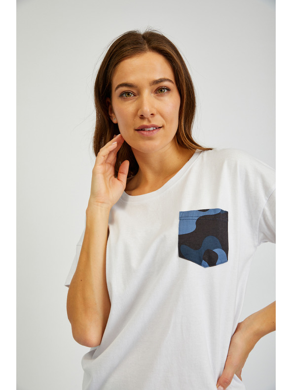 Sam 73 Bílé dámské tričko s kapsičkou SAM 73 Marie