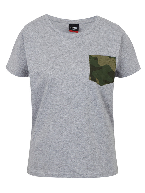 Sam 73 Šedé dámské tričko s kapsičkou SAM 73 Marie