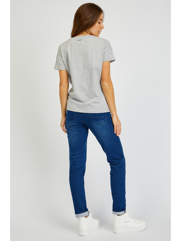 Sam 73 Šedé dámské tričko s kapsičkou SAM 73 Marie