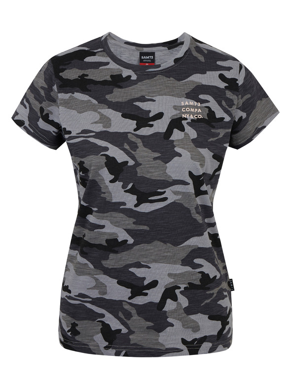 Sam 73 Tmavě šedé dámské vzorované tričko SAM 73 Nora