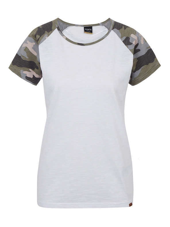 Sam 73 Bílé dámské vzorované tričko SAM 73 Rose