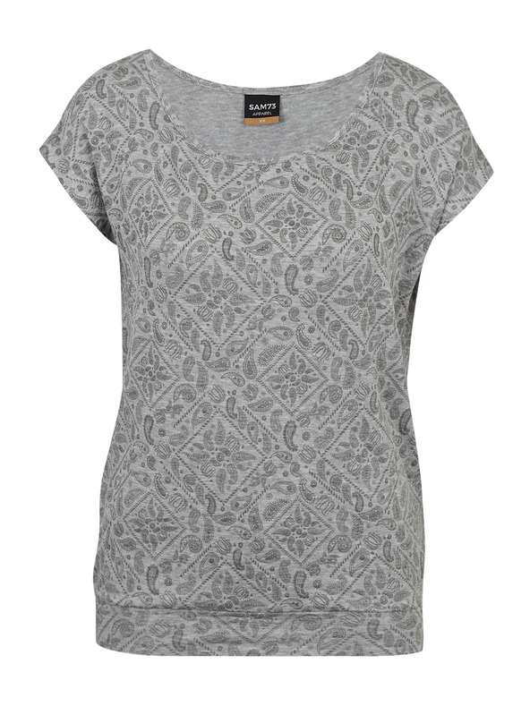 Sam 73 Světle šedé dámské vzorované tričko SAM 73 Cindy