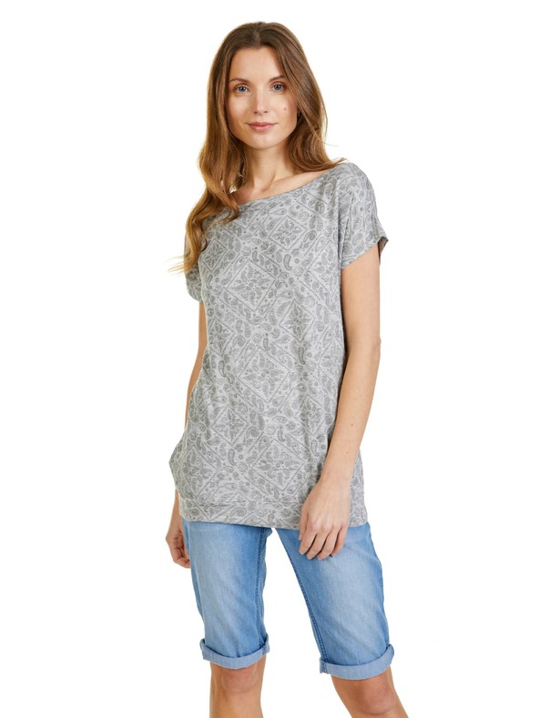 Sam 73 Světle šedé dámské vzorované tričko SAM 73 Cindy