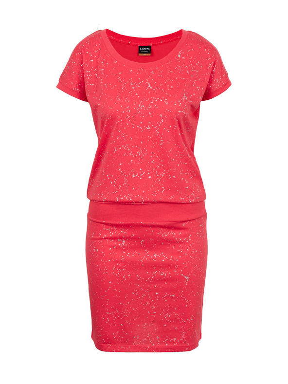 Sam 73 Tmavě růžové dámské vzorované šaty SAM 73 Nika