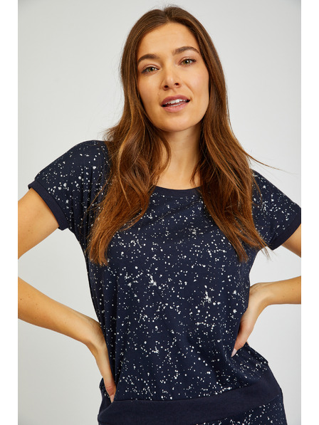 Sam 73 Tmavě modré dámské vzorované šaty SAM 73 Nika