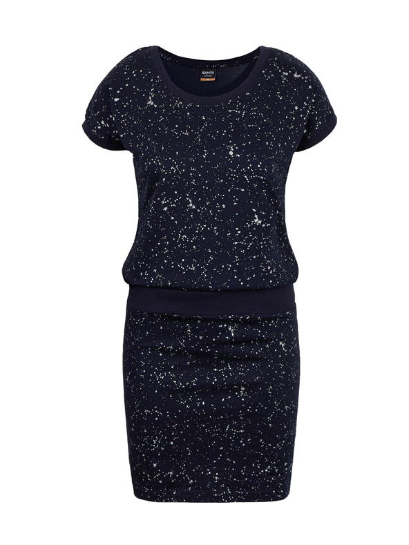 Sam 73 Tmavě modré dámské vzorované šaty SAM 73 Nika