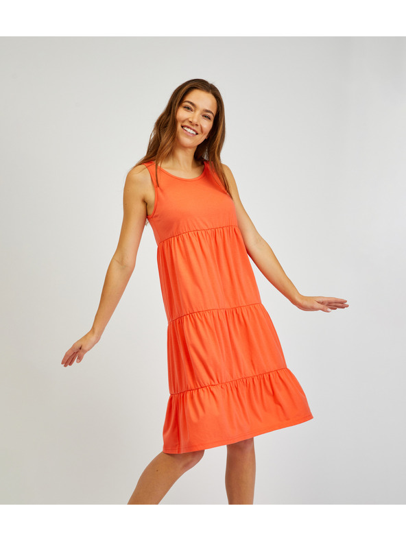 Sam 73 Oranžové dámské letní šaty s volánem SAM 73 Chantal